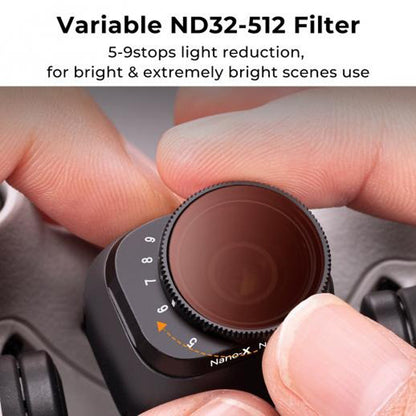 K&F Concept Nano-X Series Variable ND2 - ND32 + ND32 - ND512 Camera Lens Filter with 1-5 / 5-9 Stops Light Reduction for DJI Mini 3 / 3 Pro Drone with AGC Imported Glass, 28 Multi-Layer Coating for Drone Photo and Video