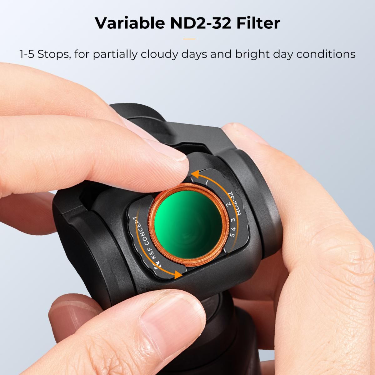 K&F Concept Variable Neutral Density Filter Kit for DJI OSMO POCKET 3 Camera with ND2-32, ND32-512 Lens Filters, and LCD Screen Protector