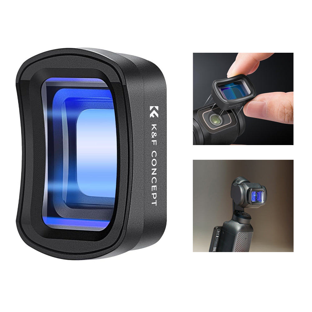 K&F Concept 1.2x Wide DJI Osmo Pocket 3 Amorphic Cinematic Magnetic Lens Filter with Waterproof Anti-Scratch Coating, Blue Streak Effect and AGC Optical Glass