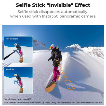 K&F Concept MS21 Invisible Tripod Selfie Stick 47" / 120cm Max Height, 2-in-1 Aluminum Design, 6-Section Adjustable Length, 1/4"-20 Screw and GoPro Adapter Mount for Hero 13/12/11, Insta360 X5/X4/X3/X2, DJI Osmo Action Cameras | JG Superstore