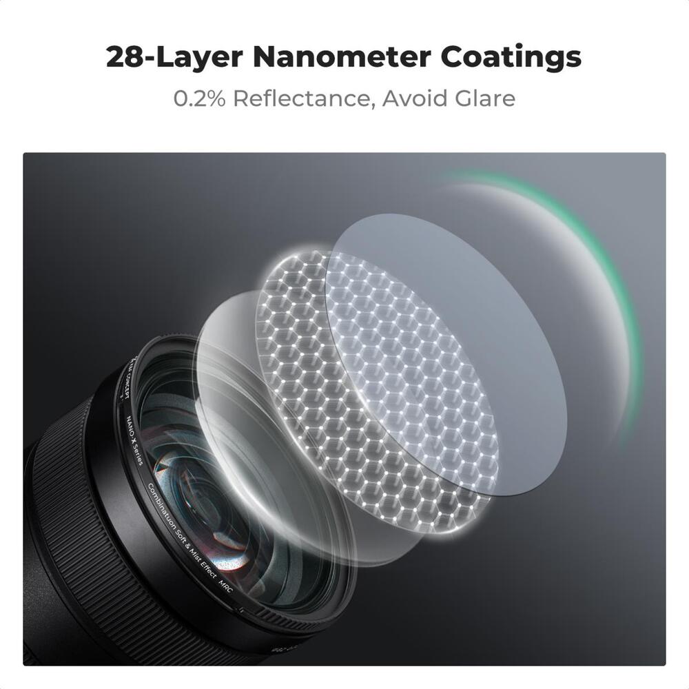 K&F Concept Nano‑X Series 49mm-82mm Combination Soft & Mist Lens Filter Cinematic Effect