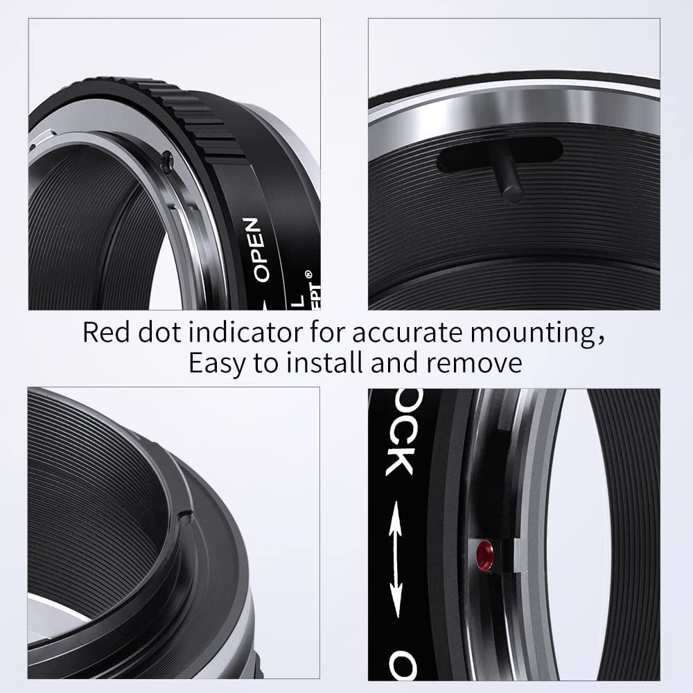 K&F Concept FD-L Canon FD/FL Lenses to L-Mount Leica T, SL, CL, TL, TL2, SL, SL2, SL2-S & Panasonic Lumix S1, S1R, S1H, S5 Mirrorless Cameras - Lens Adapter Ring Converter | KF06-468