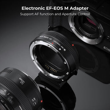 K&F Concept EF-EOS M High-Speed Auto Focus Adapter for Canon EF / EF-S Lens to M Mount Full Frame & APS-C Camera EOS M3 M5 M6 M10 M50 M100 M200