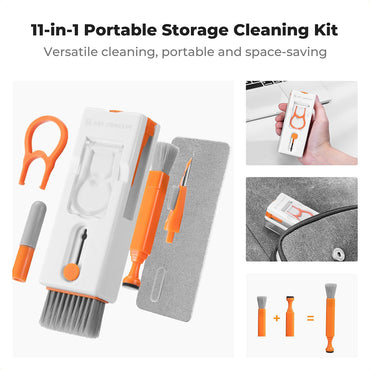 K&F Concept 11-in-1 Portable Cleaning Tool Kit with Compact Storage Design for Cameras, Lenses, Keyboards, Laptop, Computers, Monitors, Smartphones, Tablets, Headphones, Earbuds, Earphones, Electronics and Mobile Devices | KF08-051