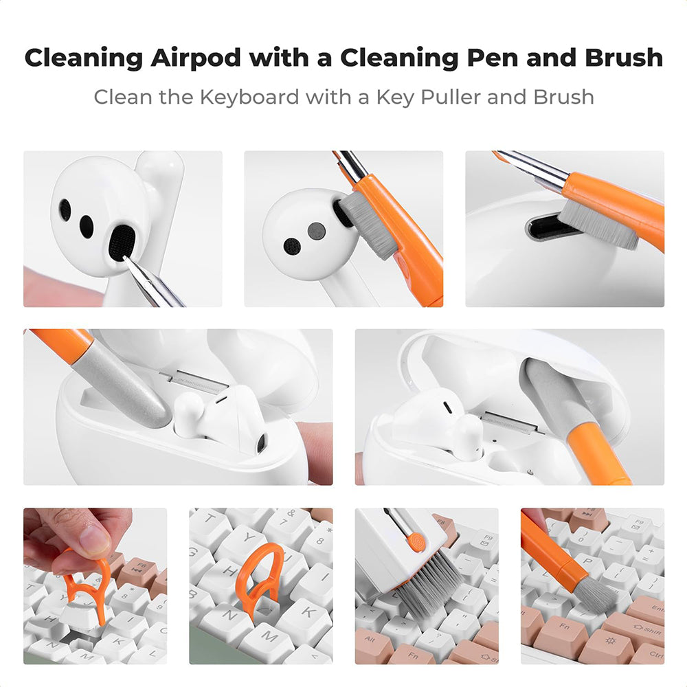 K&F Concept 11-in-1 Portable Cleaning Tool Kit with Compact Storage Design for Cameras, Lenses, Keyboards, Laptop, Computers, Monitors, Smartphones, Tablets, Headphones, Earbuds, Earphones, Electronics and Mobile Devices | KF08-051
