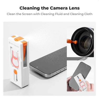 K&F Concept 11-in-1 Portable Cleaning Tool Kit with Compact Storage Design for Cameras, Lenses, Keyboards, Laptop, Computers, Monitors, Smartphones, Tablets, Headphones, Earbuds, Earphones, Electronics and Mobile Devices | KF08-051
