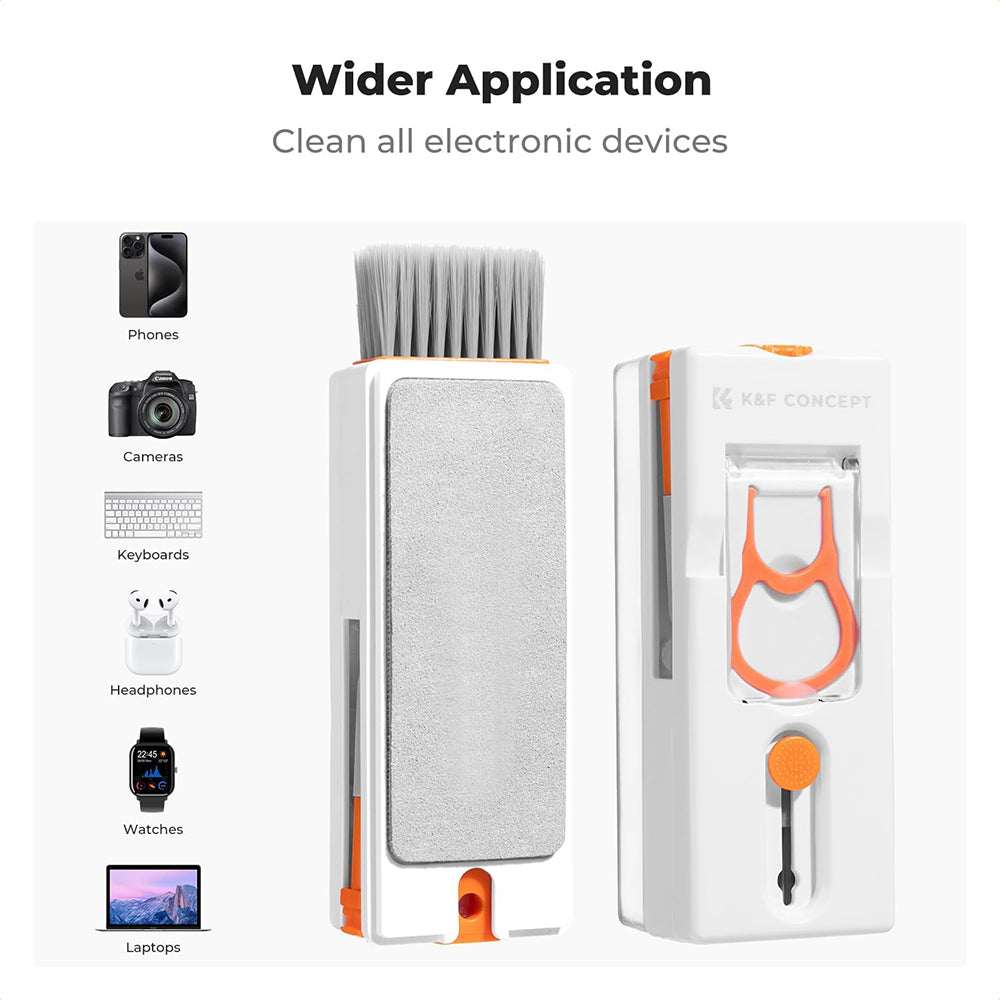 K&F Concept 11-in-1 Portable Cleaning Tool Kit with Compact Storage Design for Cameras, Lenses, Keyboards, Laptop, Computers, Monitors, Smartphones, Tablets, Headphones, Earbuds, Earphones, Electronics and Mobile Devices | KF08-051