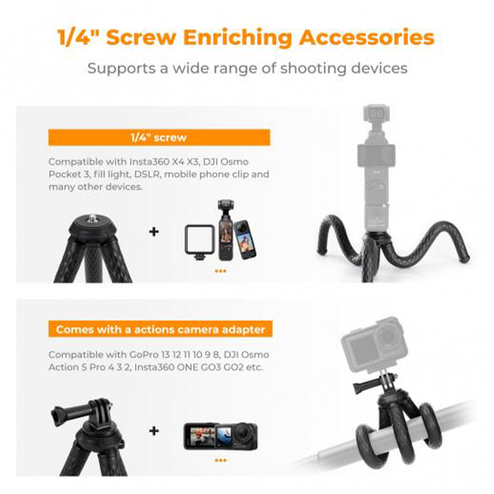 K&F Concept MS29 MS36 Extendable Flexible Octopus Tripod + Remote with MagSafe Magnetic Holder for Smartphones, Mirrorless and Action Cameras | KF09-152 KF09-164