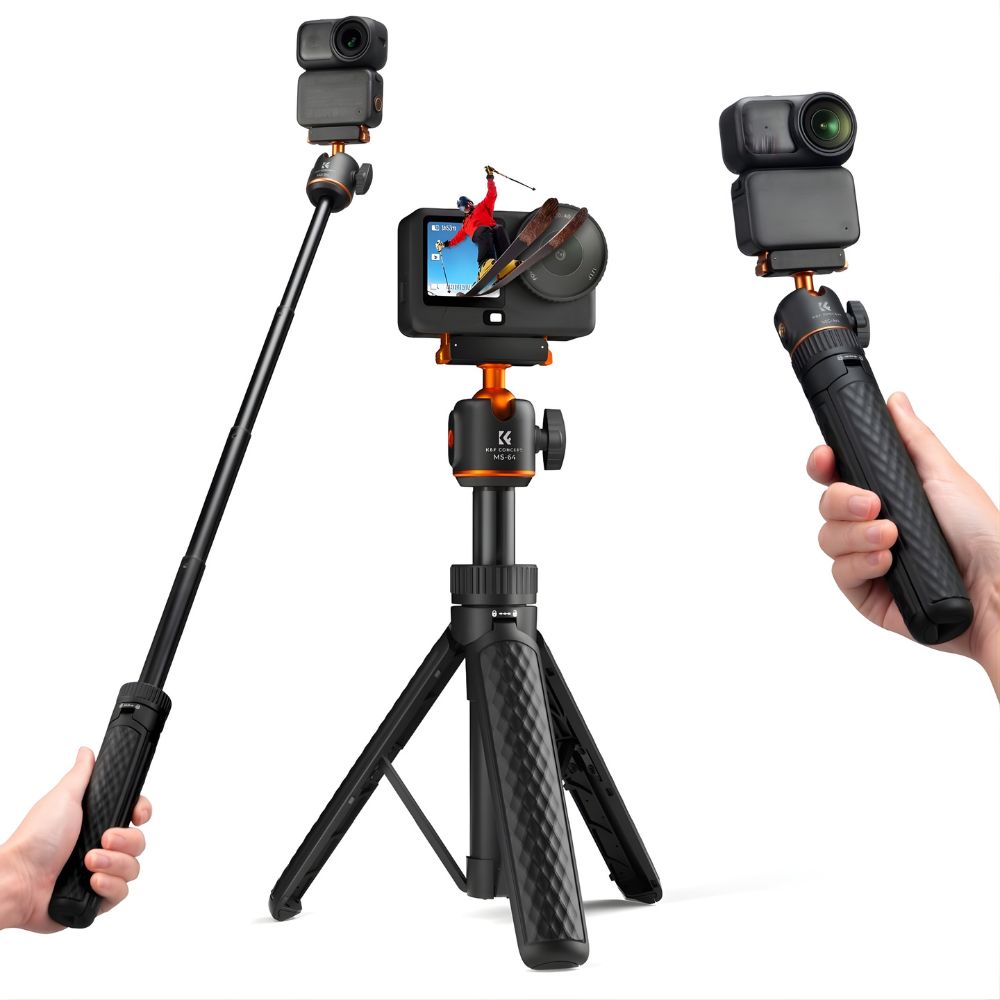 K&F Concept 2-in-1 Magnetic Quick Release Tripod Selfie Stick for Osmo Nano & Action 6
