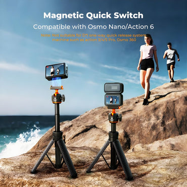 K&F Concept 2-in-1 Magnetic Quick Release Tripod Selfie Stick for Osmo Nano & Action 6