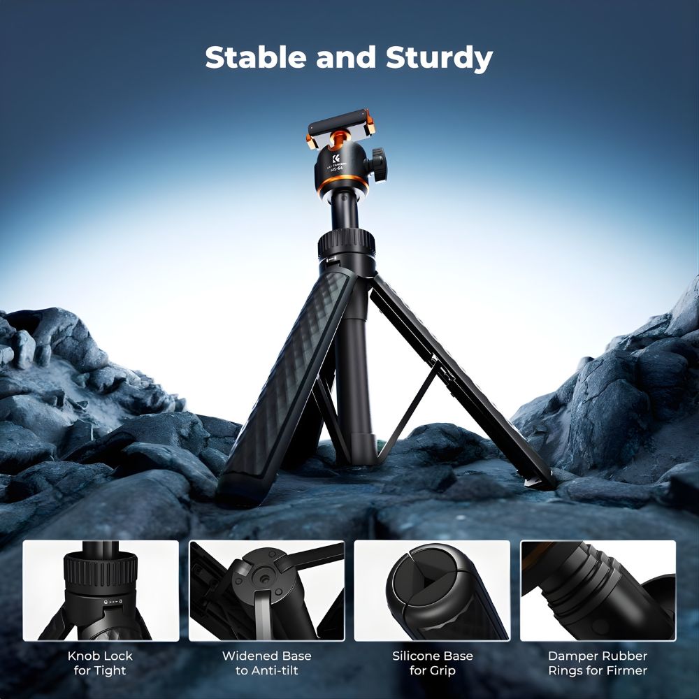 K&F Concept 2-in-1 Magnetic Quick Release Tripod Selfie Stick for Osmo Nano & Action 6