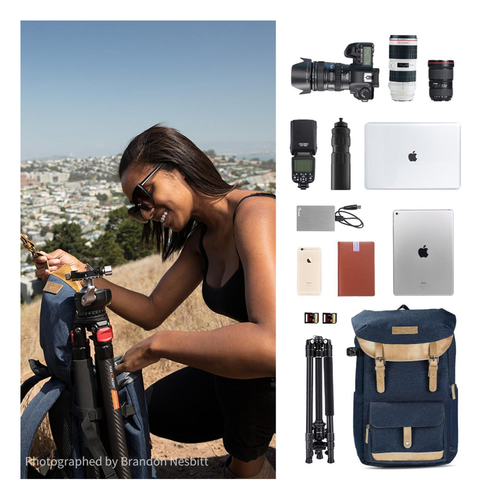 K&F Concept Beta 20L Medium Nylon Photography Digital Camera Backpack Bag with 15 inch Laptop Compartment & Built-in Rain Cover for DSLR, Mirrorless Camera, Lens, Tablet, iPad, MacBook, Drone, DJI, Canon, Nikon, Panasonic, Fujifilm