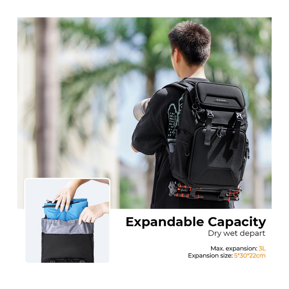 Extra large camera outlet backpack