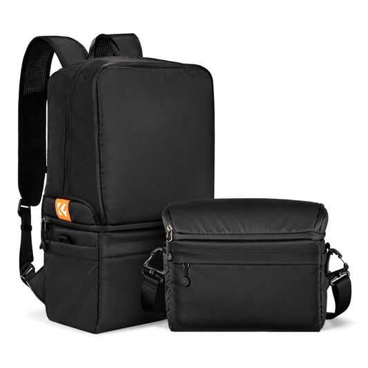 K&F Concept 7-22L Convertible Professional Photography Camera Backpack to Cross Body Messenger Bag with Large Storage for Tripod, Lens, Flash, Battery Charger, Video Light, DJI Drone, Digital Mirrorless & DSLR Cameras | KF13-129