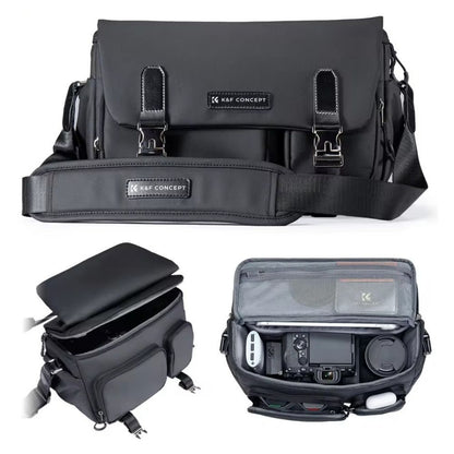 K&F Concept 10L Urban Wander Crossbody Shoulder Sling Camera Bag w/ Magnetic Quick Access, Waterproof Design, Adjustable Dividers, Front and Mesh Pockets for Mirrorless, Lenses, Drones, Action Cameras & Acessories - Travel and Photography