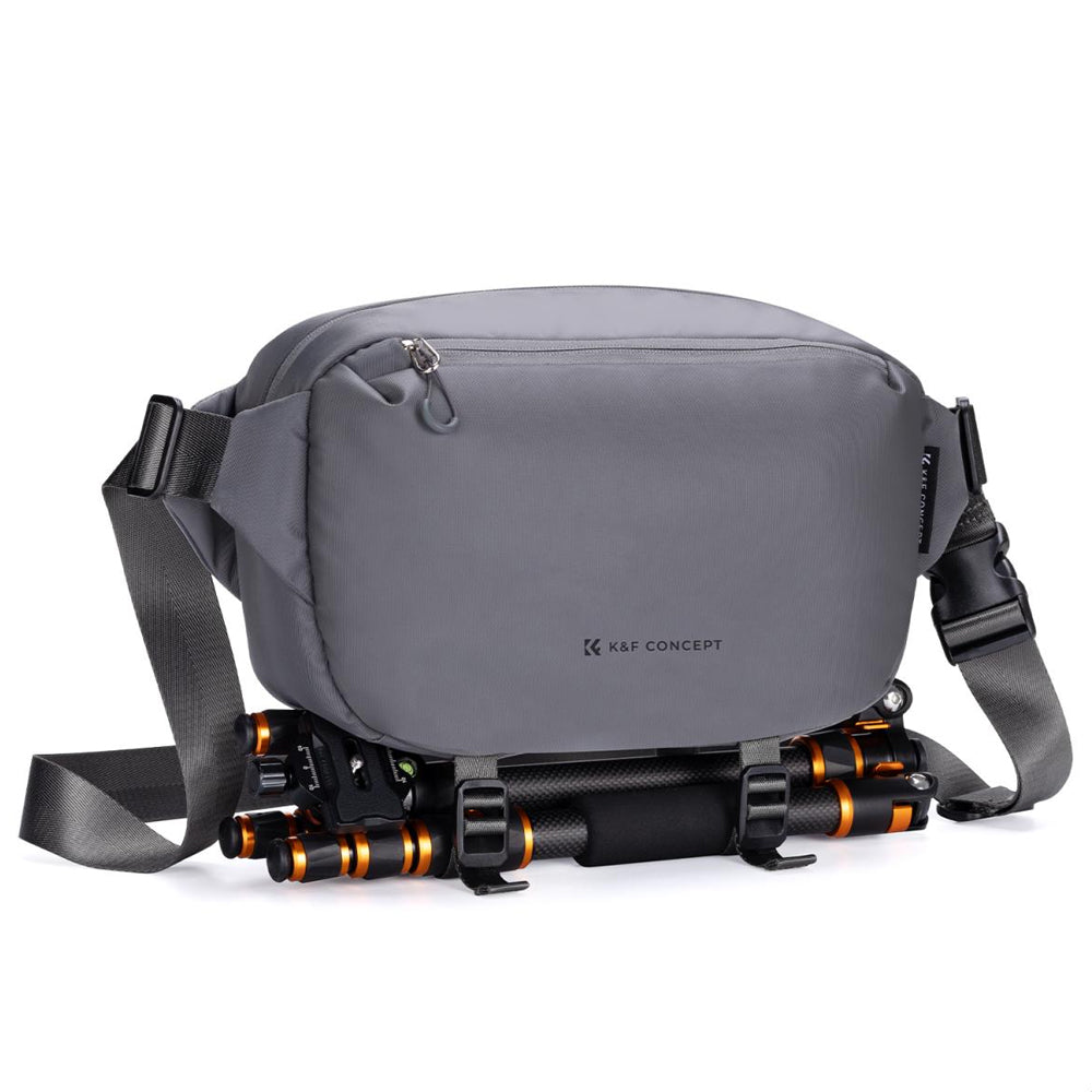[CLEARANCE] K&F Concept Alpha 10L Camera Sling Bag with Tripod Holder & 3-Layer Compartments for Sony Fujifilm Canon Nikon Lumix Lumix Digital Camera, Lenses, Battery, Speedlite Flash and Photography Accessories (Green)