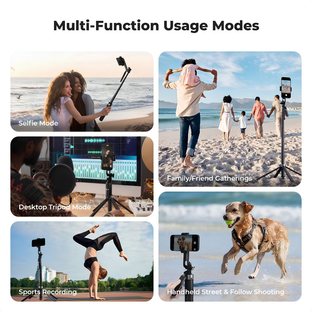 K&F CONCEPT 69" Auto Open Phone Selfie Stick Tripod