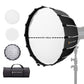 K&F Concept 60cm 90cm 120cm QR Bowens Mount Hexagonal Parabolic Softbox with 16 Durable Elastic Ribs, Waterproof for Camera Lighting Photo and Video Studio Equipment