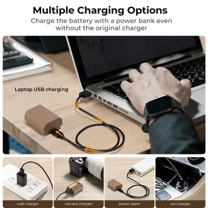 K&F Concept NP-FZ100 Rechargeable Replacement Li-ion Battery Pack 2280mAh 7.2V with USB Type C Direct Charging for Sony Alpha, A9, A7III, A7RIII, A7RIV, A6600, ZV-E1, FX3, FX30 Mirrorless Camera (2 Pack) | KF28-0023S1