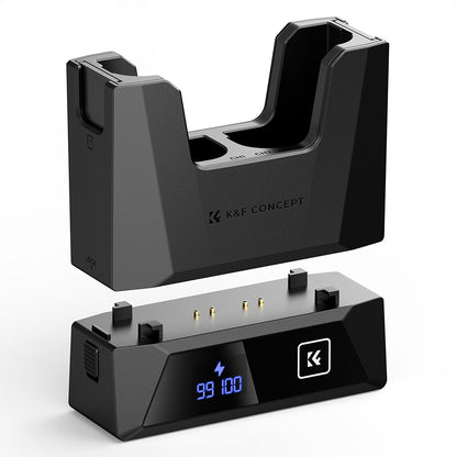 K&F Concept NP-FZ100 (3-Pack / 2-Pack) 2280mAh Rechargeable Camera Battery Replacement and Triple / Dual Slot Charger Display Kit with USB Type-C / Micro B Input Fast Charging Ports for Selected Sony Cameras