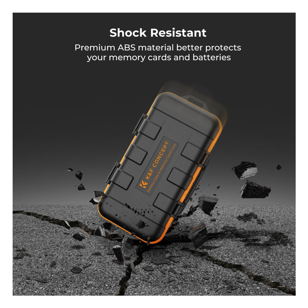 K&F Concept Camera Battery Memory Card Storage Case Shockproof Water-Resistant with Battery, SD, TF Micro SD, XQD, CF Card Slots | KF31-079