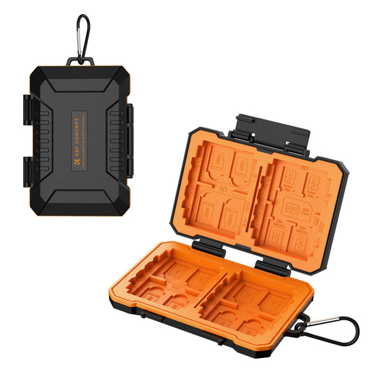 K&F Concept 29-Slot Memory Card Storage Case Shockproof Water-Resistant with SD, TF Micro SD, XQD, CF, SIM Card Slots | KF31-080