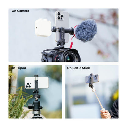 [CLEARANCE] K&F Concept Tripod Mount Phone Holder for iPhone & Android Smartphones with Dual Cold Shoe for LED Fill Lights, Microphones, and Camera Accessories