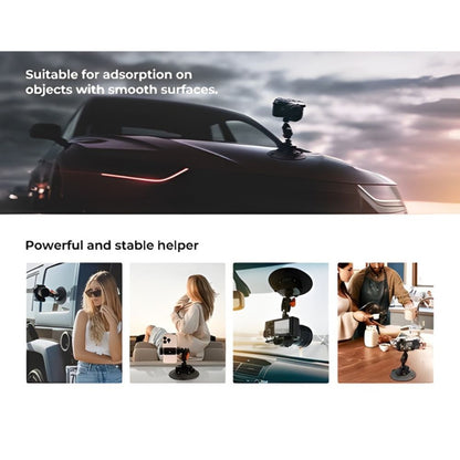 K&F Concept Vacuum Suction Cup Mount w/ 360° Ball Head, 1/4" & 3/8" Screws for Phones & Action Cam