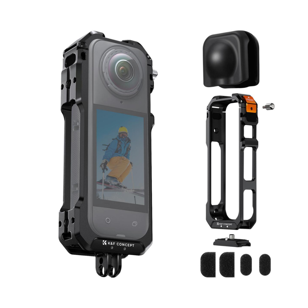 K&F Concept Protective Camera Case for Insta360 X5 w/ Full Access to Buttons & Ports, Quick Release