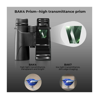 K&F Concept 10x42 BAK-4 Optical Prism HD Waterproof Binocular Telescope with 1000 yards Ultra-Long-Range Field of View, Easy Focus, 42mm Large Multi-Coated Lens, Tripod Mount Adapter, Dustproof, Anti-Fog | KF33-081 KF33-082