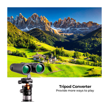 K&F Concept 10x42 BAK-4 Optical Prism HD Waterproof Binocular Telescope with 1000 yards Ultra-Long-Range Field of View, Easy Focus, 42mm Large Multi-Coated Lens, Tripod Mount Adapter, Dustproof, Anti-Fog | KF33-081 KF33-082