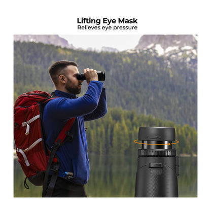 K&F Concept 10x42 BAK-4 Optical Prism HD Waterproof Binocular Telescope with 1000 yards Ultra-Long-Range Field of View, Easy Focus, 42mm Large Multi-Coated Lens, Tripod Mount Adapter, Dustproof, Anti-Fog | KF33-081 KF33-082