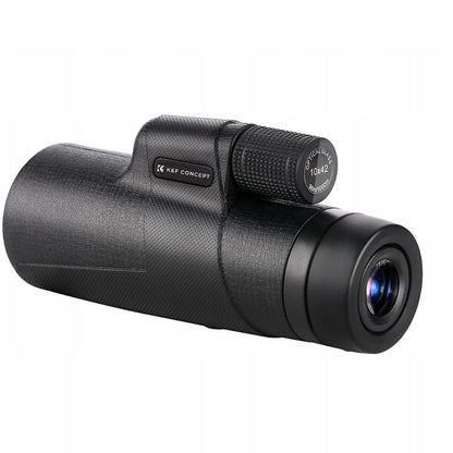 K&F Concept 10x42 Portable HD Waterproof Monocular Telescope with Fully Multi-Coated BAK-4 Prism Lens, Easy Focus and Lanyard for Outdoor Sports Hunting Hiking Camping Travel Photography - Black
