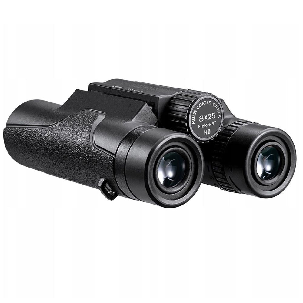 K&F Concept 8x25 Portable HD Waterproof Binoculars with Fully Multi-Coated BAK-4 Prism Lens, Multi-Layer Coating, Ultra-Far Visibility, Easy Focus, and Lanyard - Black
