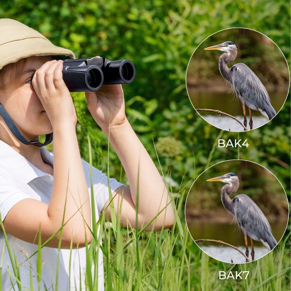 K&F Concept 8x25 Portable HD Waterproof Binoculars with Fully Multi-Coated BAK-4 Prism Lens, Multi-Layer Coating, Ultra-Far Visibility, Easy Focus, and Lanyard - Black