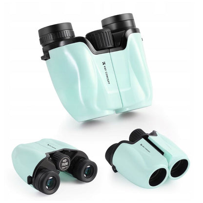 K&F Concept 7x30 Portable HD Waterproof Binoculars with Fully Multi-Coated BAK-4 Prism Lens, Multi-Layer Coating, Ultra-Far Visibility, Easy Focus, and Lanyard - Mint Blue