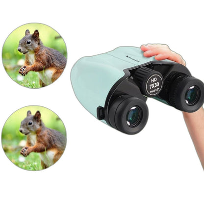 K&F Concept 7x30 Portable HD Waterproof Binoculars with Fully Multi-Coated BAK-4 Prism Lens, Multi-Layer Coating, Ultra-Far Visibility, Easy Focus, and Lanyard - Mint Blue