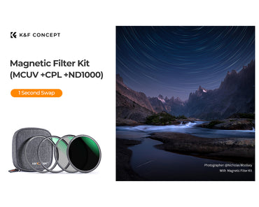 K&F Concept Nano-X Series Ultraviolet + Polarizing + Neutral Density (MCUV + CPL + ND1000) Ultra-Slim Optical Lens Filter Kit Waterproof UHD MRC 28-Layer Nano-Coated with Ring Adapter - Avalable Size