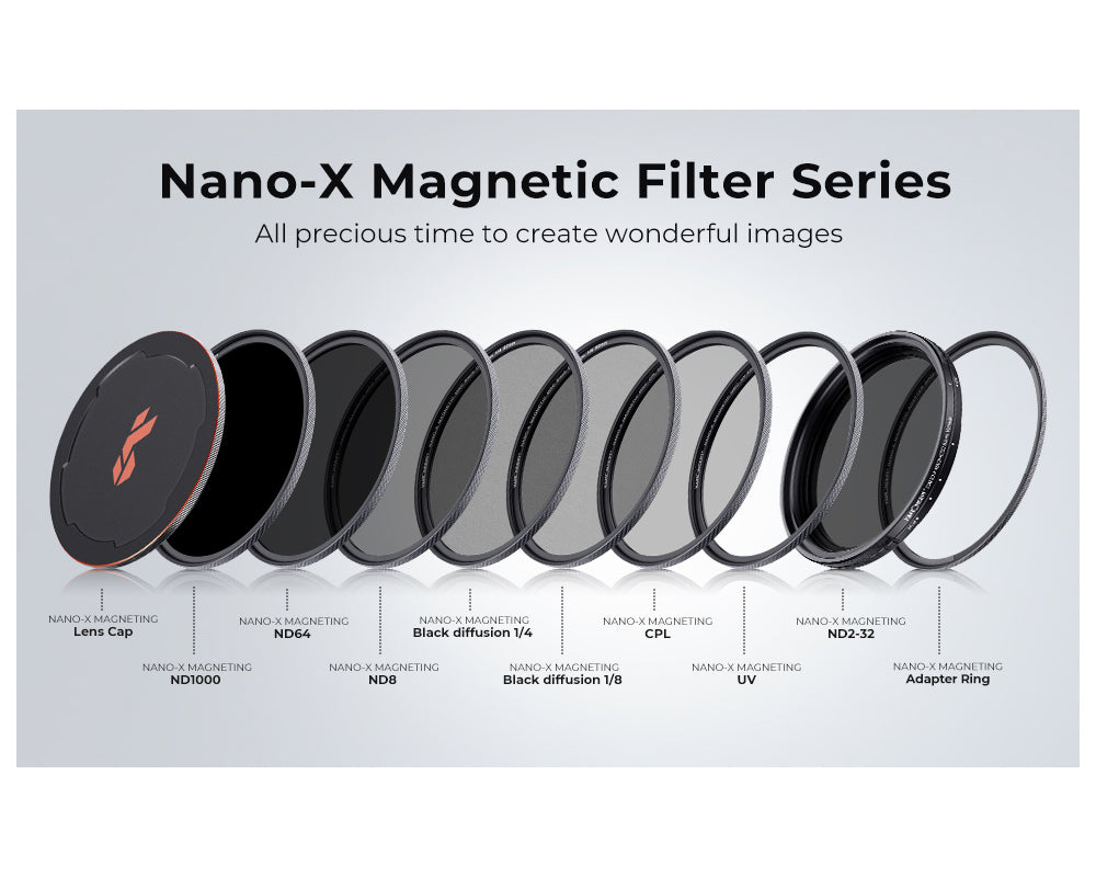 K&F Concept Nano-X Series Ultraviolet + Polarizing + Neutral Density (MCUV + CPL + ND1000) Ultra-Slim Optical Lens Filter Kit Waterproof UHD MRC 28-Layer Nano-Coated with Ring Adapter | 49mm, 52mm, 55mm, 58mm, 62mm, 67mm, 72mm, 77mm, 82mm