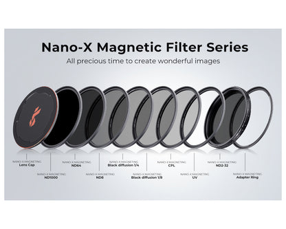 K&F Concept Nano-X Series Ultraviolet + Polarizing + Neutral Density (MCUV + CPL + ND1000) Ultra-Slim Optical Lens Filter Kit Waterproof UHD MRC 28-Layer Nano-Coated with Ring Adapter - Avalable Size