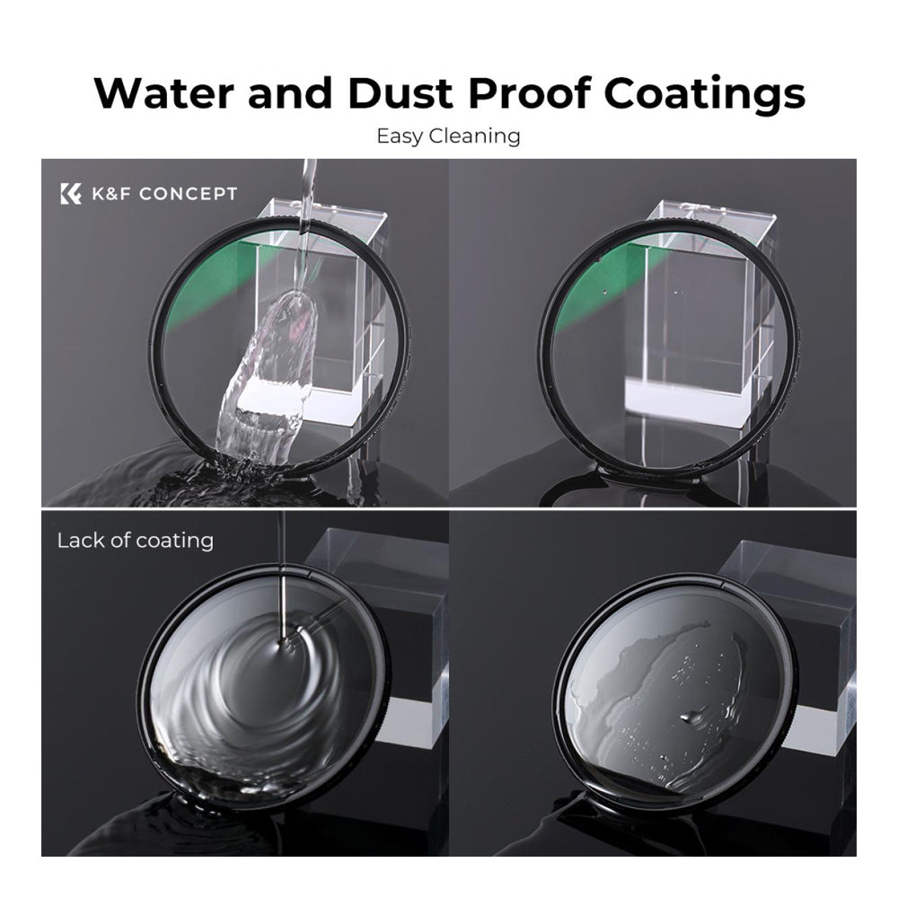 [CLEARANCE] K&F Concept Nano-X Series Polarizing + MC Ultraviolet (MCUV + CPL) Optical Lens Filter Kit  Waterproof HD MRC 28-Layer Nano-Coated with Metal Lens Cap & Pouch for Camera Lens | 49mm, 52mm