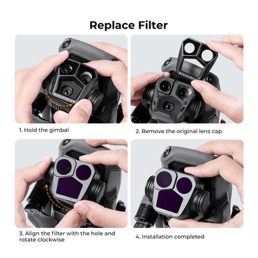 [CLEARANCE] K&F Concept Nano-X Series DJI Mavic 3 Pro Neutral Density (ND8 + ND16 + ND32 + ND64) Optical Lens Filter Kit Waterproof UHD MRC 28-Layer Nano-Coated | Aerial Drone Lens Filter