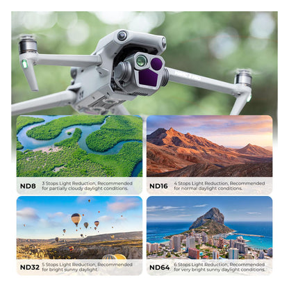 [CLEARANCE] K&F Concept Nano-X Series DJI Mavic 3 Pro Neutral Density (ND8 + ND16 + ND32 + ND64) Optical Lens Filter Kit Waterproof UHD MRC 28-Layer Nano-Coated | Aerial Drone Lens Filter