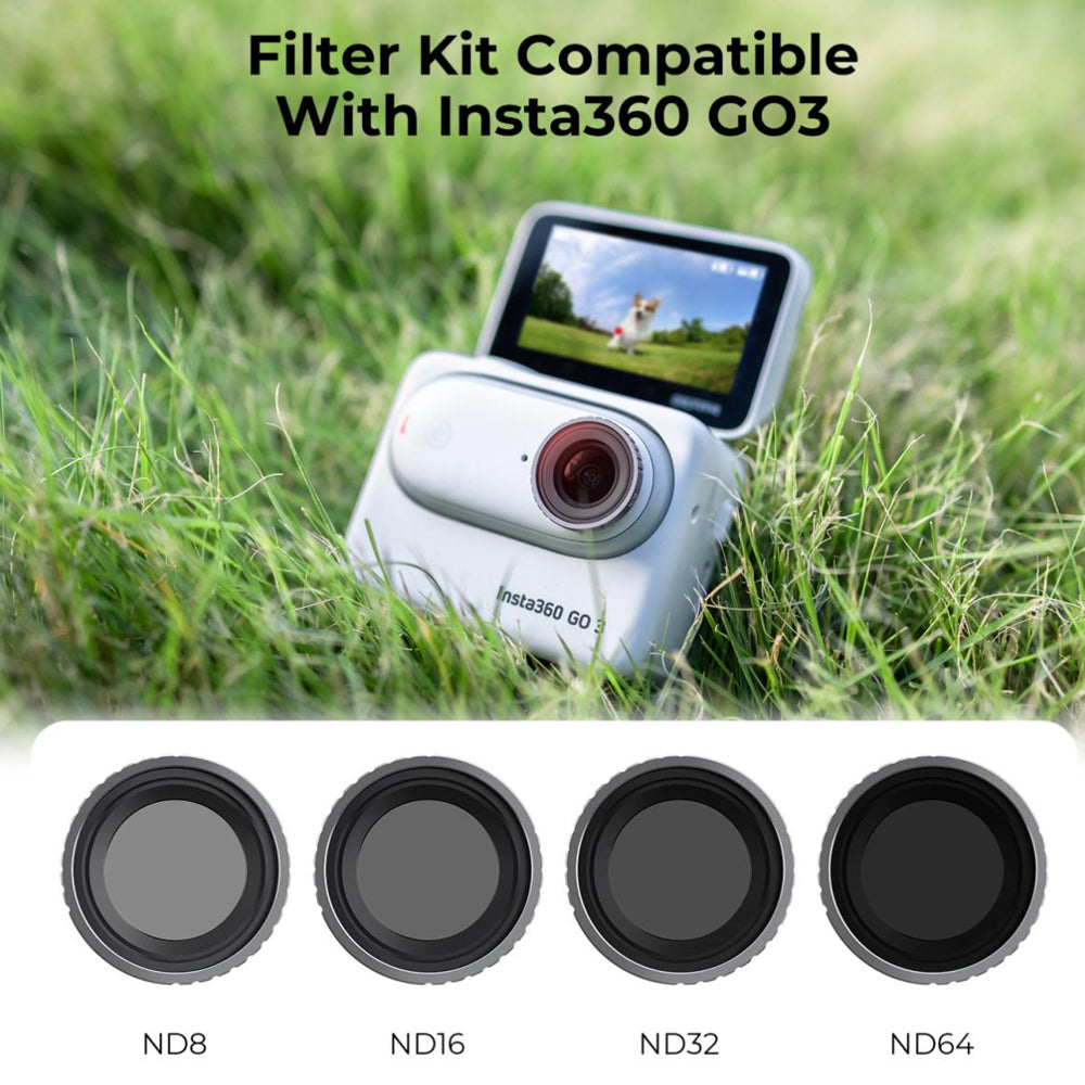 K&F Concept Nano-X Series Optical Glass Lens Filter Kit for Insta360 GO 3 Action Camera with Aluminum Frame & Multi-Layer Protection Coating UV + CPL + ND4 / ND8 + ND16 + ND32 + ND64 - Neutral Density Circular Polarizer Ultraviolet Filters