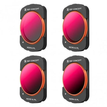 K&F Concept Nano-X Series Set DJI Osmo Pocket 3 HD Optical Glass Neutral Density & ND Polarizing Lens Filters with Magnetic Frame and Multi-Layer Nano Coating - Hybrid ND8/PL+ND16/PL+ND32/PL+ND64/PL or ND4+ND8+ND16+ND32