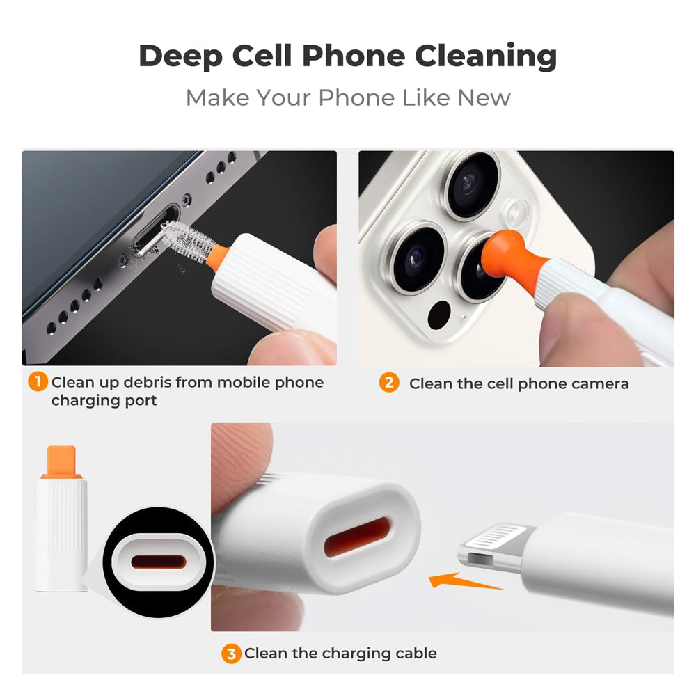 K&F Concept 25-in-1 Portable Cleaning Tool Kit with Compact Storage Design for Cameras, Lenses, Keyboards, Laptop, Computers, Monitors, Smartphones, Tablets, Headphones, Earbuds, Earphones, Electronics, and Mobile Devices