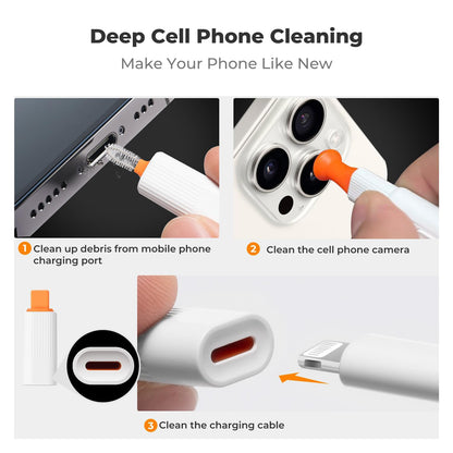 K&F Concept 25-in-1 Portable Cleaning Tool Kit with Compact Storage Design for Cameras, Lenses, Keyboards, Laptop, Computers, Monitors, Smartphones, Tablets, Headphones, Earbuds, Earphones, Electronics, and Mobile Devices