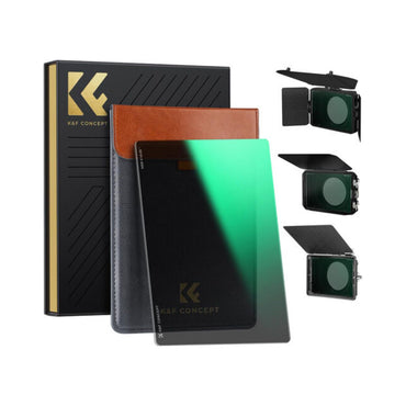 K&F Concept Matte Box System Kit with 4x5.65" Square Filters and Adapter Rings for DSLR and Mirrorless Camera Lenses - Multi-coated High-definition Optical Glass and Lightweight Frame