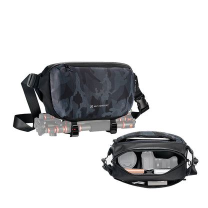[CLEARANCE] K&F Concept Alpha 10L Camera Sling Bag with Tripod Holder & 3-Layer Compartments for Sony Fujifilm Canon Nikon Lumix Lumix Digital Camera, Lenses, Battery, Speedlite Flash and Photography Accessories (Green)