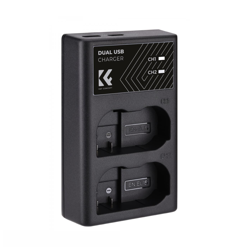 K&F Concept Batteria LP-E17 1250mAh E Caricabatterie Doppio Per Canon EOS R10 E Rebel SL2 (2 Batterie)